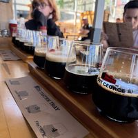 Flight of stouts  at Fort George Brewery in Astoria