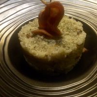 Soul R. Risotto with parmesan cheese and vegan bacon at Soul R. Vegan Cafe in Taipei
