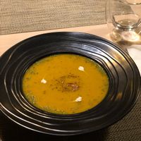 Pumpkin chestnut soup at Soul R. Vegan Cafe in Taipei