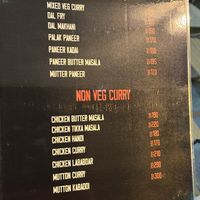 Menu  at Jyoti Restaurant in Bangkok