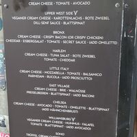 Menu at New York Bagel Bar / HH-Schanze in Hamburg