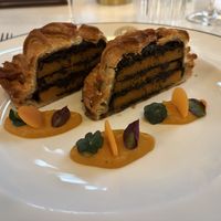 Butternut squash pithivier with vegan jus  at The Court in Edinburgh