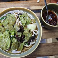 Soup wantan with chilli sauce at WANTAN in Brussels