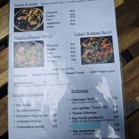 Menu at WANTAN in Brussels