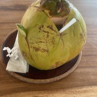 Fresh young coconut  at Gamma Warung in Bali