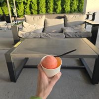 Outside seating and sorbet at Scoop Shack in Indianapolis