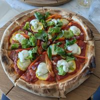 Vegan pizza at Petersen svítan in Reykjavik