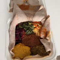 Vegan combo at Sekela Ethiopian Resturant in Riverside