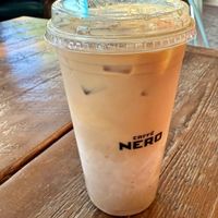 Pistachio iced soy latte   at Caffè Nero in Providence