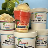 Rotating vegan options   at Carmen's Italian Ice in Rockville