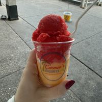 Mango and sour cherry Italian ice, size small (delicious!)  at Carmen's Italian Ice in Rockville