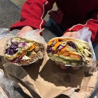 Burrito de beyond meat y falafel at Super&Deli Minisuper Vegano in Mexico City