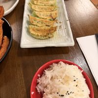 vegetable gyoza and steamed rice   at Oshima in Frankston