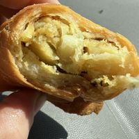 Potato filling on the samosa.  at Pizza Twist in Oxnard