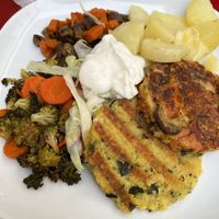 Two burger plate at Vegan Art in Naples