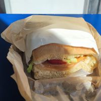 And a salty ham Focaccia Farcita at Vegan Art in Naples