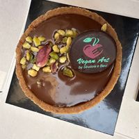 Pistachio caramel tart  at Vegan Art in Naples