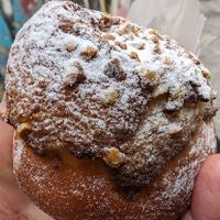 Delicious brioche filled with soft chocolate cream, crunchy nuts on top! at Vegan Art in Naples