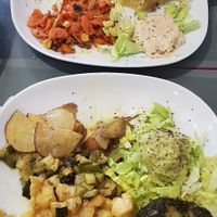A bit eaten daily platters :) at Vegan Art in Naples