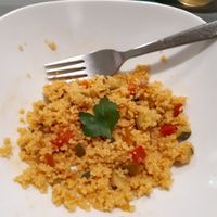 Couscous with vegetables at Vegan Art in Naples