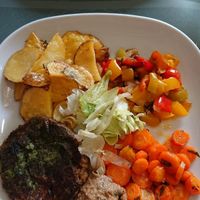 Another burger plate at Vegan Art in Naples