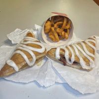 Curly fries, apple and cherry turnovers   at Arby's - Mobile in Mobile