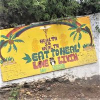 Sign on the road at Pilgrim Terrace at Love Livin in St Thomas