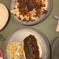 Charred cabbage and seitan  at Kind Kitchen in Barcelona