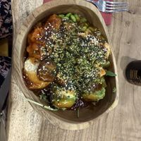 Create own bowl with tofu and falafel, avocado, edamame, quinoa, salad, cucumber, hummus  at Hawaiian Poké Bowl - Rive Gauche in Charleroi