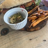 Palma Baguette Sandwich w/Fries + Chiles  at Verde Vegan in Acapulco