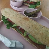 Pepito de milanesa at Verde Vegan in Acapulco