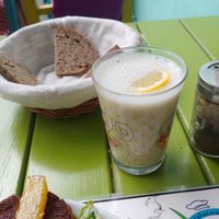 Vegan Ayran. Very interesting. at Mahatma Cafe in Istanbul