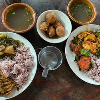 a lot of food for a little price tag  at Tamachat in Chiang Rai