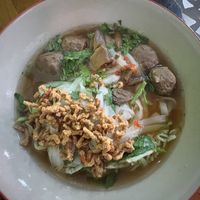 Boat noodles with mock meats  #Veganuary at Tamachat in Chiang Rai