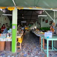Looking into the restaurant; the owner is on the right. at Tamachat in Chiang Rai