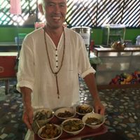 My very happy vegan monk from Japan :)  at Tamachat in Chiang Rai