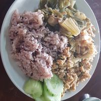 Rice with 3 Dishes 60 Baht at Tamachat in Chiang Rai