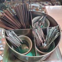 Cutlery kept in hot water! at Tamachat in Chiang Rai