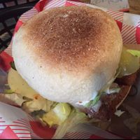 Vegan fish finger sandwich! at The Waiting Room in South East London