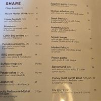 Menu as at 11 July 2026 at Queen of the West in Geelong West