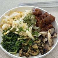 I made my own with corn rice & wemeet (their own meat alternative product) sweet sour fried chicken.   at epikore - 에피코어 in Seoul