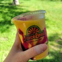 Clementine smoothie with dragon fruit swirl at JuiceLand - Brodie in Austin
