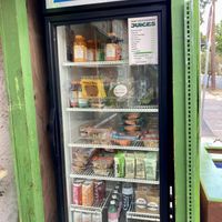 Grab-n-go fridge  at JuiceLand - Cesar Chavez in Austin