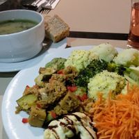 Soup + tea + dish
All vegan at Hibiscus in Braga