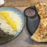 Bolani Sibzamini & Ghormeh Sabzi  at Gewürz Küche in Braunschweig
