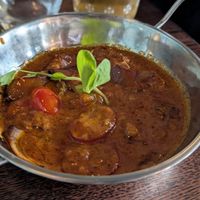 Aubergine curry at Roost Restaurant & Bar in Malmesbury