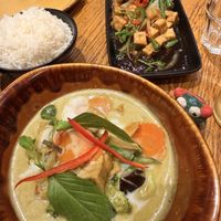 Fantastic Thai Green Curry and Stir Fried Basil Tofu  at Thai Pot in London