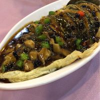 Mock fish in black bean sauce. Not so fishy but tasty nevertheless  at Bodhisattva - Mong Kok in Kowloon