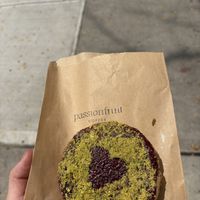 Pistachio Raspberry Crumble  at Passionfruit Coffee in Brooklyn