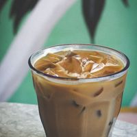 Iced coffee with oat milkk  at Passionfruit Coffee in Brooklyn